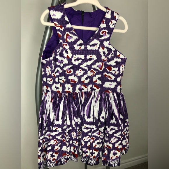 African Print Purple Dress - Picture 3 of 5